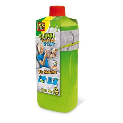 SES CREATIVE Slime Battle Pack per bambini, bottiglia di ricarica verde fluorescente, 750 ml, unisex, dai 3 anni in su, verde (02273)