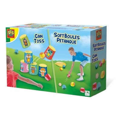 SES CREATIVE Can Toss und Soft Boule Petanque 2-in-1-Spiel, ab 4 Jahren (02292)