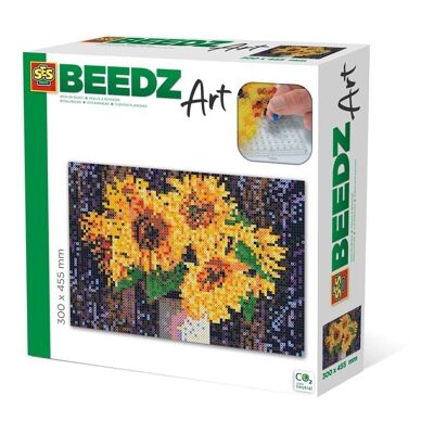 SES CREATIVE Sunflowers Beedz Art Mosaic Kit, 7000 Bügelperlen, Unisex, ab acht Jahren, mehrfarbig (06003)