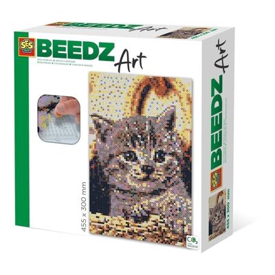 SES CREATIVE Cat Beedz Art Mosaic Kit, 7000 cuentas termoadhesivas, unisex, ocho años y más, multicolor (06006)