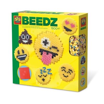 SES CREATIVE Children's Beedz Emoticons Iron-on Beads Mosaic Set, 1800 Iron-on Beads Mix, Unisex, 5 a 12 años, Multicolor (06231)