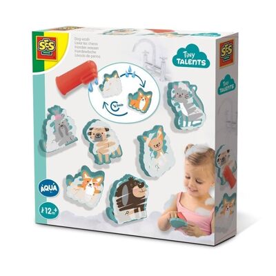 SES CREATIVE Juego de juguetes de baño para niños Tiny Talents Aqua Dog Wash, unisex, a partir de 12 meses, multicolor (13084)