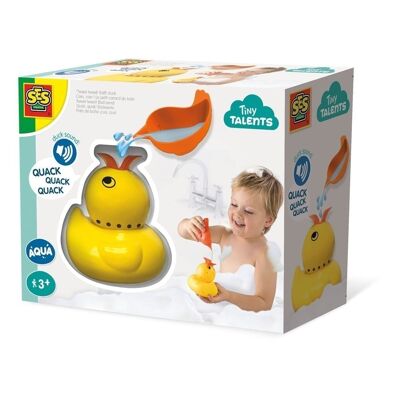 SES CREATIVE Giocattolo per il bagno con suoni per bambini Tiny Talents Quack Quack Duck, unisex, dai 3 anni in su, giallo (13093)