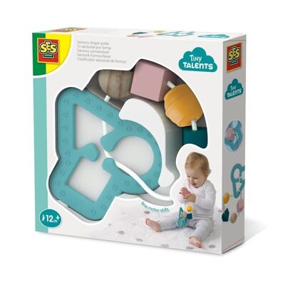 SES CREATIVE Giocattolo per bambini Tiny Talents Sensory Shape Sorter, unisex, dai 12 mesi in su, multicolore (13105)