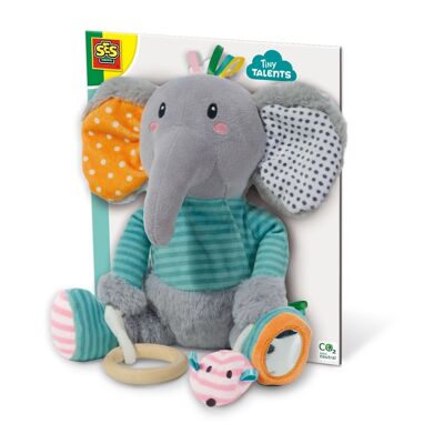 SES CREATIVE Tiny Talents Giocattolo elefante sensoriale Olfi per bambini, unisex, dai 3 mesi in su, multicolore (13114)