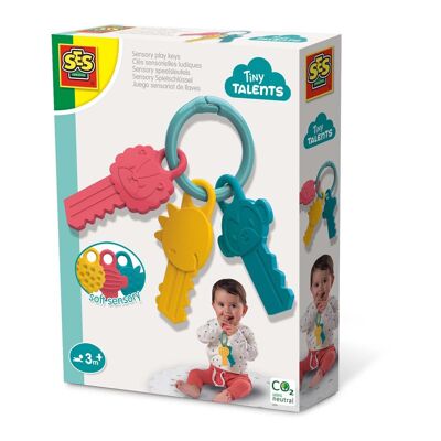 SES CREATIVE Tiny Talents Children's Sensory Play Keys Toy, Unisex, 3 Months and Above, Multi-colour (13115)