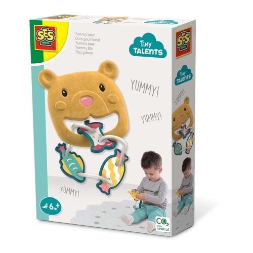 SES CREATIVE Tiny Talents Children's Yummy Bear Toy, Unisex, 6 Months and Above, Multi-colour (13117)