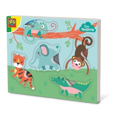 SES CREATIVE Tiny Talents Touch and Feel Animal Puzzle, 12 Monate und älter (13132)