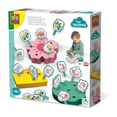 SES CREATIVE Tiny Talents Sort and Pin Animals, 18 mois et plus (13134)