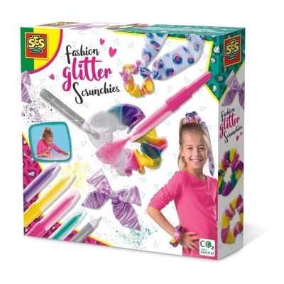 SES CREATIVE Set di Scrunchies glitterati alla moda per bambini, unisex, dai cinque anni in su, multicolore (14140)