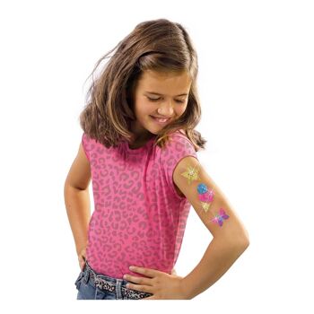 SES CREATIVE Ensemble de tatouages temporaires à paillettes pour enfants, fille, 5 ans à 12 ans, multicolore (14142) 2