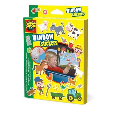 SES CREATIVE Stickers Fenêtre Ferme pour Enfants, 26 Stickers, Unisexe, 3 à 12 Ans, Multicolore (14271)
