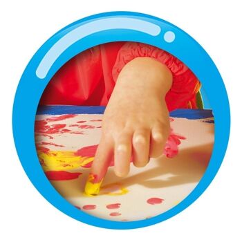 SES CREATIVE Kit de peinture au doigt lavable My First pour enfants, 4 pots de peinture (145 ml), unisexe, 1 à 4 ans, multicolore (14413) 5