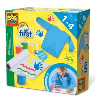 SES CREATIVE Kit de peinture au doigt lavable My First pour enfants, 4 pots de peinture, unisexe, 1 à 4 ans, multicolore (14417) 1