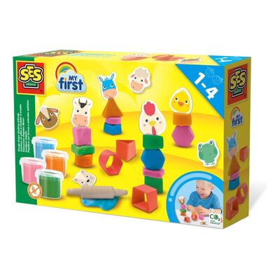 SES CREATIVE Children's My First Dough Shape Stacking Animals, 1 a 4 años (14439)