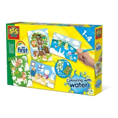 SES CREATIVE Infantil My First Coloring with Water Hidden Animals, Unisex, De uno a cuatro años, Multicolor (14456)