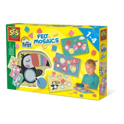 SES CREATIVE Set di mosaici in feltro per bambini My First, unisex, da 1 a 4 anni, multicolore (14458)