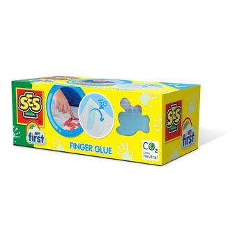 SES CREATIVE My First Finger Glue pour Enfants, 2x Pots 95ml, Unisexe, Un à Quatre Ans, Multicolore (14482) 1