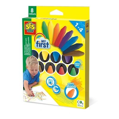 SES CREATIVE Mes premiers crayons pour enfants, 8 crayons de couleur, 1 à 4 ans (14488)