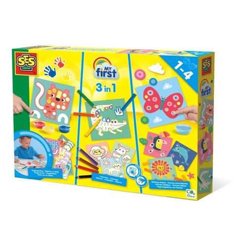 SES CREATIVE Children's My First 3-in-1 Fingerpainting Set, 12 Months and Above (14489)