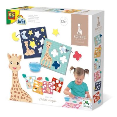 SES CREATIVE My First Sophie La Giraffe Klebefiguren für Kinder, Unisex, ab 12 Monaten, Mehrfarbig (14495)