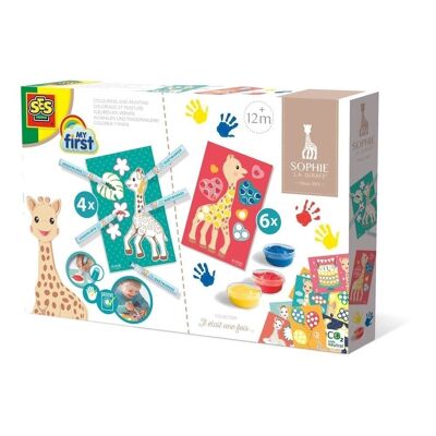 SES CREATIVE Sophie La Giraffe My First Coloring and Painting 2-in-1-Set für Kinder, ab 12 Monaten (14497)