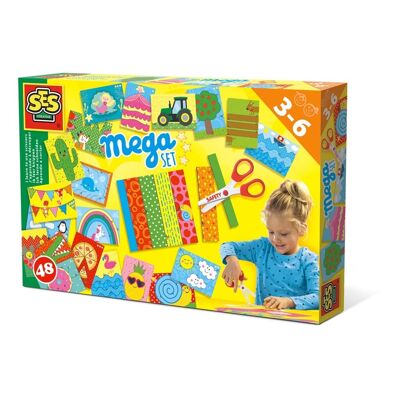 SES CREATIVE J'apprends à utiliser des ciseaux Mega Set pour enfants, unisexe, 3 à 6 ans, multicolore (14617)