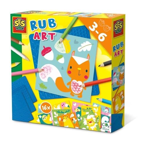 SES CREATIVE Children's Rub Art Set, Unisex, Three to Six Years, Multi-colour (14628)