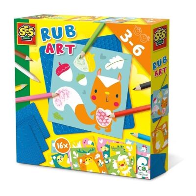 SES CREATIVE Set Rub Art per bambini, unisex, da tre a sei anni, multicolore (14628)