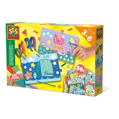 SES CREATIVE Set Imparo ad attaccare e riconoscere le forme, da 3 a 6 anni (14632)