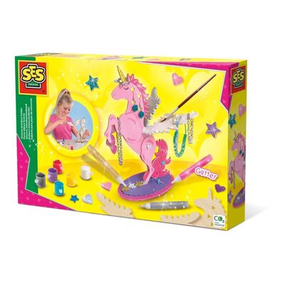 SES CREATIVE Portagioielli Unicorno per bambini, unisex, dai cinque anni in su, multicolore (14675)
