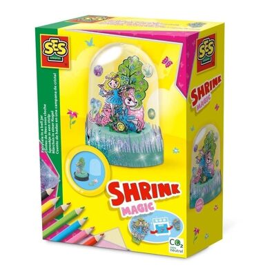 SES CREATIVE Film termoretraibile magico per bambini Set fiaba in una campana di vetro, unisex, dai cinque anni in su, multicolore (14679)