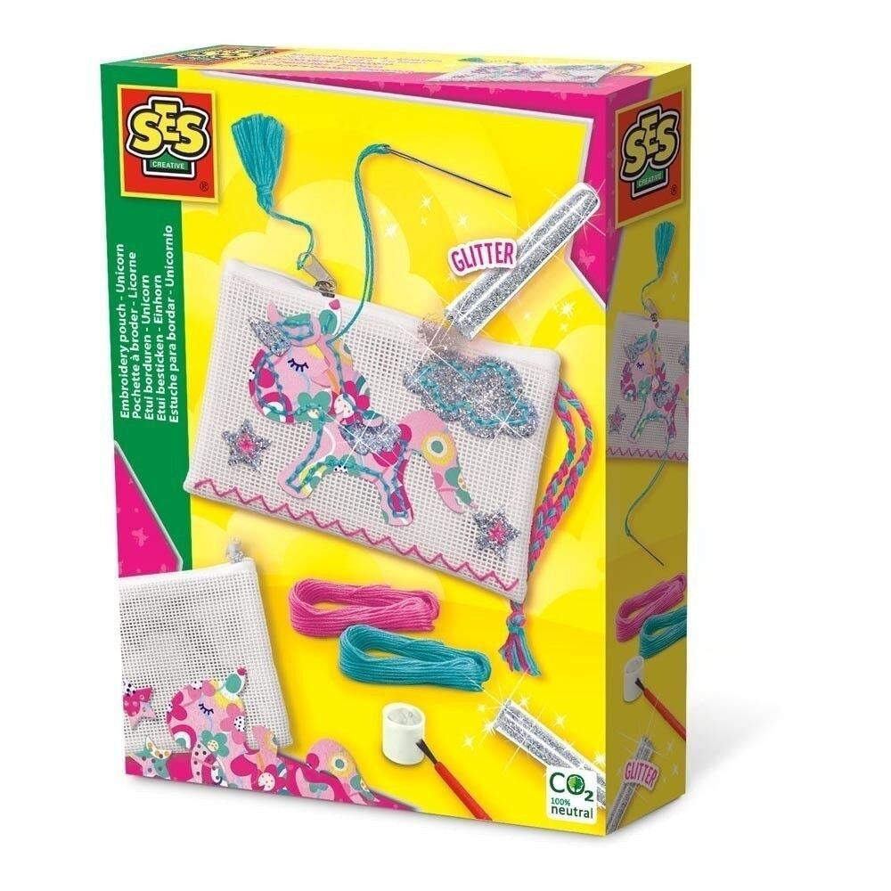 SES CREATIVE Pochette brodée licorne 6 ans et plus (14688)