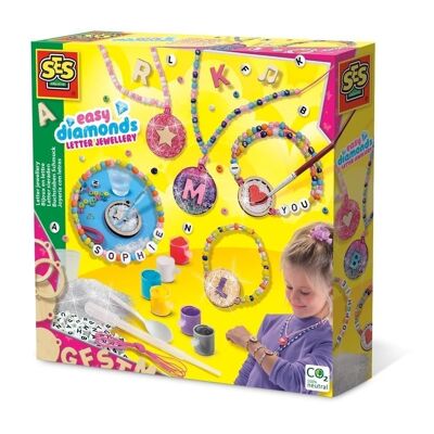 SES CREATIVE Bijoux avec lettres Easy Diamonds, 6 ans et plus (14703)