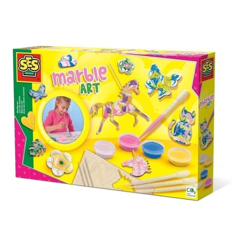 SES CREATIVE Children's Marble Art Set, Unisex, Five Years and Above, Multi-colour (14716)