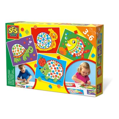 SES CREATIVE Set per bambini I Learn to Make Mosaics, da 3 a 6 anni, multicolore (14827)