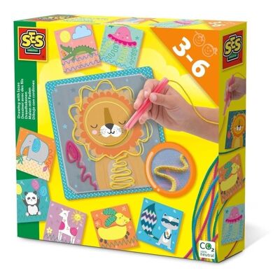SES CREATIVE Children's Drawing with Laces, Unisex, Three to Six Years, Multi-colour (14889)
