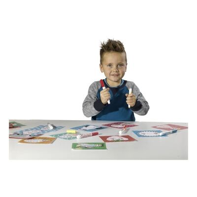 SES CREATIVE Kit de tampons avec marqueurs pour enfants, 6 marqueurs, unisexe, 3 à 6 ans, multicolore (14896)