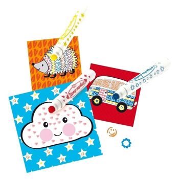 SES CREATIVE Kit de tampons avec marqueurs pour enfants, 6 marqueurs, unisexe, 3 à 6 ans, multicolore (14896) 2