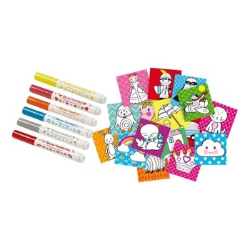 SES CREATIVE Kit de tampons avec marqueurs pour enfants, 6 marqueurs, unisexe, 3 à 6 ans, multicolore (14896) 4