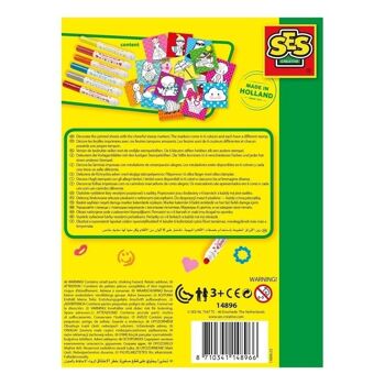 SES CREATIVE Kit de tampons avec marqueurs pour enfants, 6 marqueurs, unisexe, 3 à 6 ans, multicolore (14896) 5