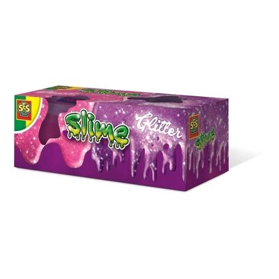 SES CREATIVE Slime Glitter Dual Set, Unisex, Alter von drei bis zwölf Jahren, Pink/Lila (15003)