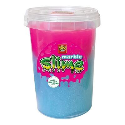 SES CREATIVE Blue and Pink Marble Slime für Kinder, 200-g-Topf, ab 3 Jahren (15021)
