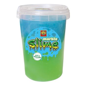 SES CREATIVE Slime en marbre vert et bleu pour enfants, pot de 200 g, 3 ans et plus (15022)
