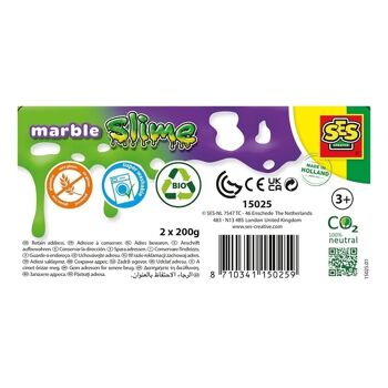 SES CREATIVE Marble Slime Duo Pack, 2 pots de 200 g, 3 ans et plus (15025) 4