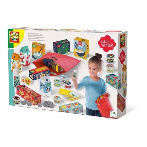 SES CREATIVE Petits Pretenders Children's Supermarket Groceries Play Set, Unisex, Three Years and Above, Multi-colour (18007)