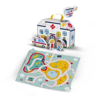 SES CREATIVE Valise de jeu et tapis de jeu Petits Pretenders Children's Hospital, unisexe, trois ans et plus, multicolore (18012) 2