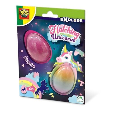 SES CREATIVE Explore Children's Hatching Unicorns 2 huevos sorpresa, 5 años y más (25089)