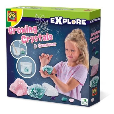 SES CREATIVE Enfants Explore Growing Crystals and Gemstones, Unisexe, Huit ans et plus, Multicolore (25115)