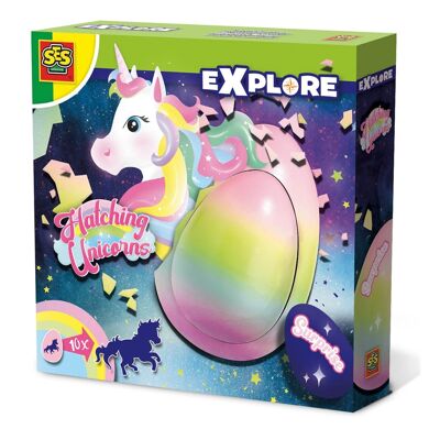 SES CREATIVE Explore Hatching Unicorns für Kinder, Mädchen, ab 5 Jahren, Mehrfarbig (25121)